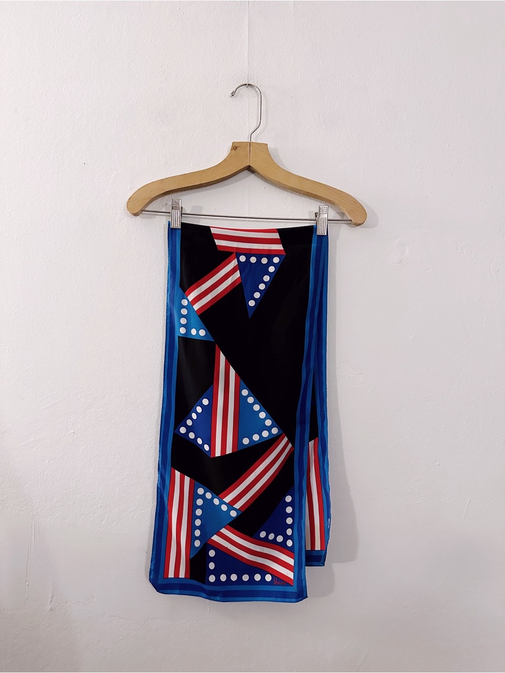 Vintage Vera Silk Scarf Flag 4th Forth of July Independence Americana - Picture 6 of 6